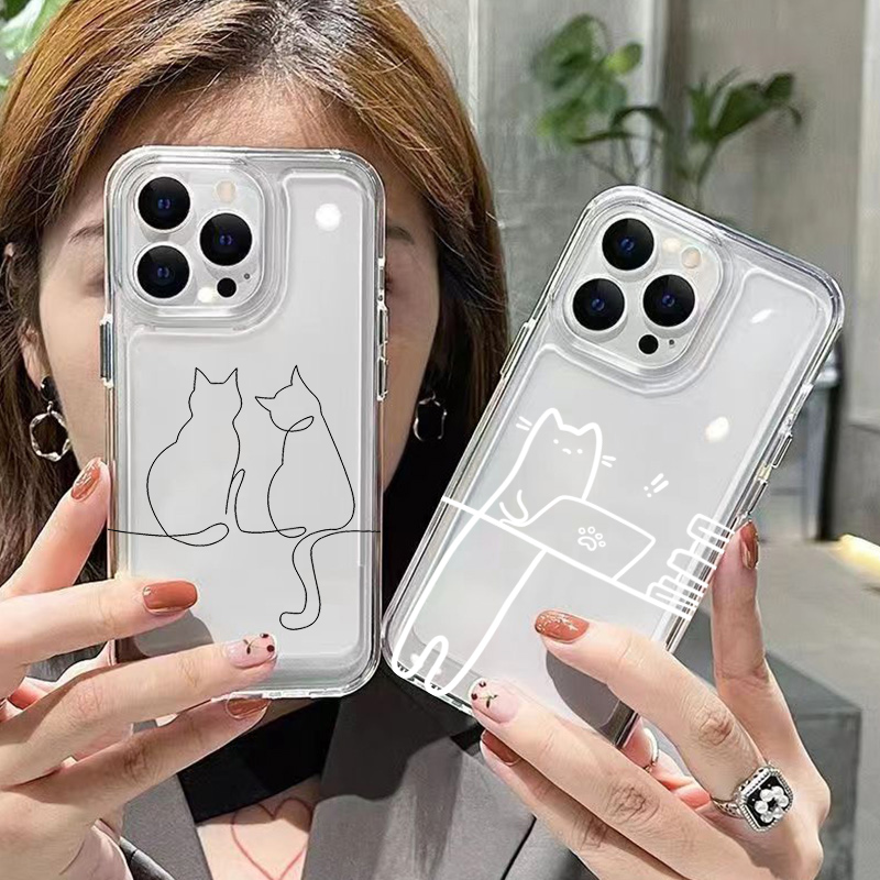 Cute Line Cat Anti-drop Phone  - Receipt Printer Thermal ulasan dan harga