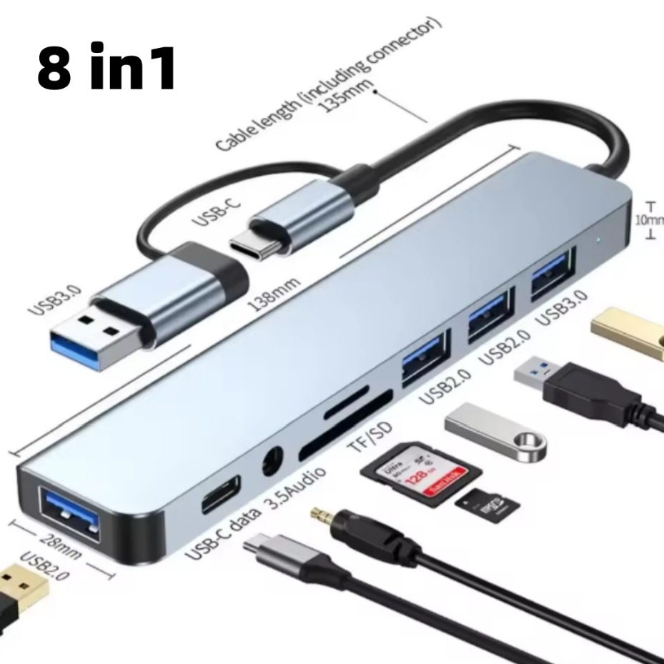5/7/8 in 2 USB-C Hub with 3.0  - Office Xp ulasan dan harga