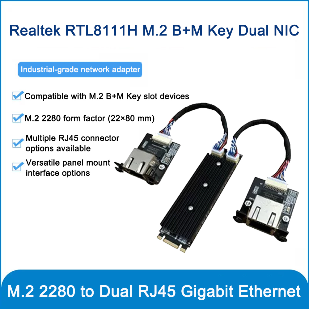 Industrial M.2 B+M Key Dual Po - Gigabit Network Card ulasan dan harga