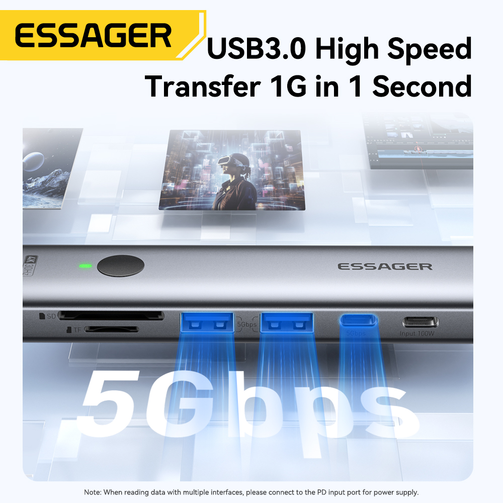 Essager USB C HUB 4K 7-in-1 Ty - Multi Port Usb Hub ulasan dan harga